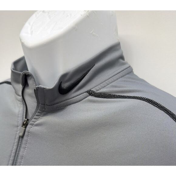 Nike Pro Combat Hyperwarm Dri-Fit Max Mens L 1/4 Zip Pullover Gray 543596-065 - Picture 3 of 8